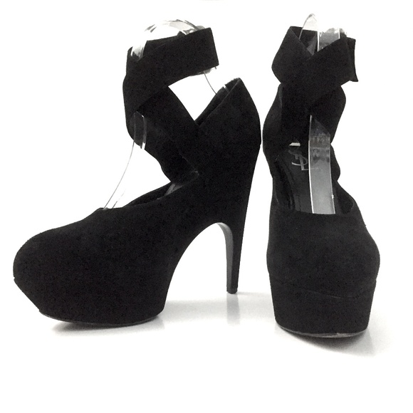 YSL - Imperiale Suede Platform Ankle Strap Heels - Picture 5 of 16